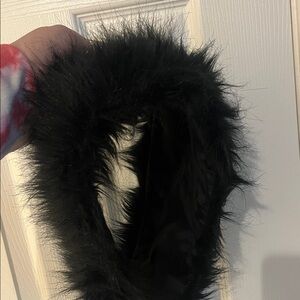 Black Faux Fur head wrap